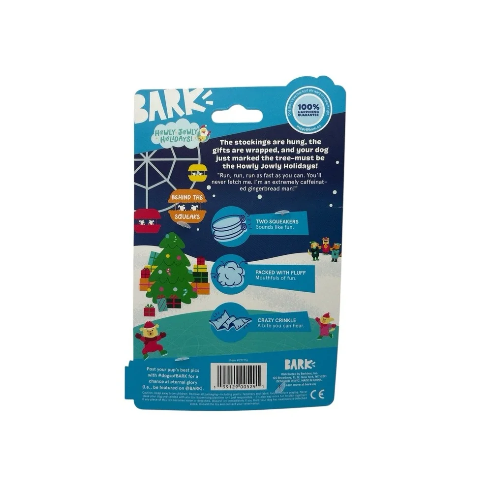 Bark Christmas For Squeak Toy Latte Mug‎ & Ginger Bread Dog Toy Christmas XS-S